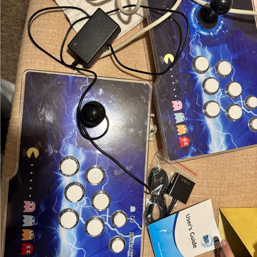 Arcade Fight Stick Controllers - Blue Lightning Design
